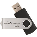 Compucessory Flash drive, 16GB, Password Protected, Black/Aluminum orginal image
