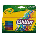 Crayola Glitter Markers, Medium Bullet Tip, Assorted Colors, 6/Set orginal image