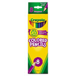 Crayola Long-Length Colored Pencil Set, 3.3 mm, 2B (#1), Assorted Lead/Barrel Colors, 8/Pack orginal image