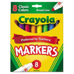 Crayola Non-Washable Marker, Broad Bullet Tip, Assorted Colors, 8/Pack orginal image
