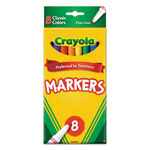 Crayola Non-Washable Marker, Fine Bullet Tip, Assorted Colors, 8/Pack orginal image