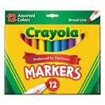 Crayola Non-Washable Marker, Broad Bullet Tip, Assorted Colors, Dozen orginal image