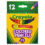 Crayola Short-Length Colored Pencil Set, 3.3 mm, 2B (#1), Assorted Lead/Barrel Colors, Dozen orginal image
