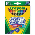 Crayola Ultra-Clean Washable Crayons, Large, 8 Colors/Box orginal image