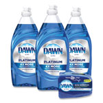 Dawn Platinum Liquid Dish Detergent, Refreshing Rain Scent, (3) 24 oz Bottles Plus (2) Sponges/Carton orginal image