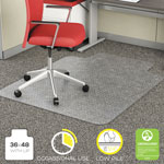 Deflecto EconoMat Occasional Use Chair Mat, Low Pile Carpet, Roll, 36 x 48, Lipped, Clear orginal image