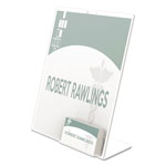 Deflecto Superior Image Slanted Sign Holder with Business Card Holder, 8.5w x 4.5d x 11h, Clear orginal image