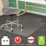 Deflecto SuperMat Frequent Use Chair Mat, Med Pile Carpet, Flat, 36 x 48, Lipped, Clear orginal image