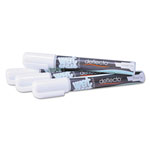 Deflecto Wet Erase Markers, Medium Chisel Tip, White, 4/Pack orginal image
