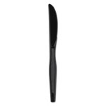 Dixie Plastic Cutlery, Heavy Mediumweight Knives, Black, 1000/Carton orginal image