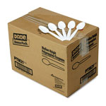 Dixie Plastic Cutlery, Mediumweight Teaspoons, White, 1,000/Carton orginal image