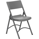Dorel Zown Classic Commercial Resin Folding Chair - Gray Seat - Gray Back - Gray Steel, High Density Resin, High-density Polyethylene (HDPE) Frame - Four-legged Base - 1 Each orginal image