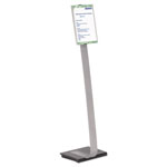 Durable Info Sign Duo Floor Stand, Letter-Size Inserts, 15 x 46 1/2, Clear orginal image