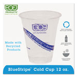 Eco-Products BlueStripe 25% Recycled Content Cold Cups, 12 oz, Clear/Blue, 50/Pk, 20 Pk/Ct orginal image