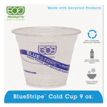 Eco-Products BlueStripe 25% Recycled Content Cold Cups, 9 oz., Clear/Blue, 50/Pk, 20 Pk/Ct orginal image