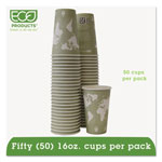 Eco-Products World Art Renewable/Compostable Hot Cups, 16 oz, Moss, 50/Pack orginal image