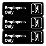 Excello Global Products® Employees Only Indoor/Outdoor Wall Sign, 9