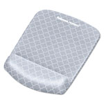 Fellowes PlushTouch Mouse Pad with Wrist Rest, 7 1/4 x 9 3/8 x 1, Gray/White Lattice orginal image