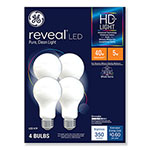 GE Reveal HD+ LED A19 Light Bulb, 5 W, 4/Pack orginal image