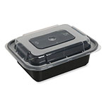 GEN Food Container, 12 oz, 5.78 x 4.52 x 2.24, Black/Clear, Plastic, 150/Carton orginal image