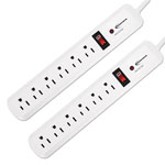Innovera Surge Protector, 6 Outlets, 4 ft Cord, 540 Joules, White, 2/PK orginal image
