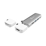 J5 Create UltraDrive USB-C Dual Display Modular Minidock, Silver orginal image