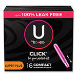 Kotex® U by Kotex Click Compact Tampons, Super Plus Absorbency, 16/Pack, 8 Packs/Carton orginal image