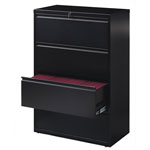 Lorell 4 Drawer Metal Lateral File Cabinet, 36
