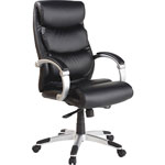 Lorell Executive Bonded Leather High-back Chair with Flex Arms, Black orginal image