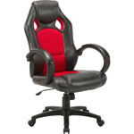 Lorell High-back 2-Color Economy Gaming Chair, Mesh, Polyurethane, Nylon, Black, Red orginal image