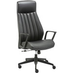 Lorell High-Back Bonded Leather Chair - Bonded Leather Seat - Bonded Leather Back - High Back - Black - Armrest - 1 Each orginal image