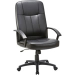 Lorell High Back Chair, Leather, 26"x29 1/2"x49 13/16", Black orginal image