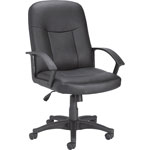 Lorell Leather Managerial Mid-back Chair, Black orginal image