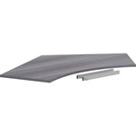 Lorell Relevance Series 120 Curve Panel Top, Weathered Charcoal Laminate, 47.25