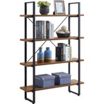 Lorell SOHO 4-Shelf Metal Frame Bookcase, 29