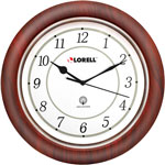 Lorell Wall Clock, Arabic Numerals, 13-1/2", White Dial/Mahogany orginal image