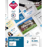 Maco Tag & Label Unruled Microperforated Laser/Ink Jet Index Cards, 4 x 6, White, 100/Box orginal image