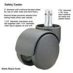 Master Caster Safety Casters, Oversize Neck Polyurethane, B Stem, 110 lbs/Caster, 5/Set orginal image