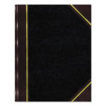 National Brand Texthide Eye-Ease Record Book, Black/Burgundy/Gold Cover, 10.38 x 8.38 Sheets, 300 Sheets/Book orginal image
