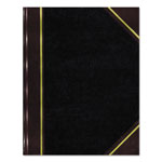 National Brand Texthide Eye-Ease Record Book, Black/Burgundy/Gold Cover, 14.25 x 8.75 Sheets, 300 Sheets/Book orginal image