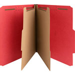 Nature Saver Classification Folders, w/ Fasteners, 2 Dividers, Letter, 10/Box, Bright Red orginal image