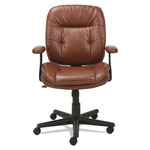 OIF Swivel/Tilt Leather Task Chair, Supports up to 250 lbs., Chestnut Brown Seat/Chestnut Brown Back, Black Base orginal image