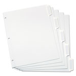 Oxford Custom Label Tab Dividers with Self-Adhesive Tab Labels, 5-Tab, 11 x 8.5, White, 25 Sets orginal image