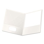 Oxford High Gloss Laminated Paperboard Folder, 100-Sheet Capacity, White, 25/Box orginal image