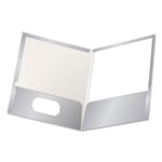 Oxford High Gloss Laminated Paperboard Folder, 100-Sheet Capacity, Gray, 25/Box orginal image