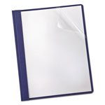 Oxford Linen Finish Clear Front Report Cover, 3 Fasteners, Letter, Navy, 25/Box orginal image