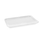 Pactiv Meat Tray, #4 Shallow, 9.13 x 7.13 x 0.65, White, Foam, 500/Carton orginal image