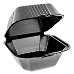 Pactiv SmartLock Foam Hinged Containers, Sandwich, 5.75 x 5.75 x 3.25, 1-Compartment, Black, 504/Carton orginal image