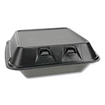 Pactiv SmartLock Foam Hinged Containers, Medium, 8 x 8.5 x 3, 1-Compartment, Black, 150/Carton orginal image