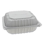 Pactiv Vented Microwavable Hinged-Lid Takeout Container, 3-Compartment, 8.5 x 8.5 x 3.1, White, 146/Carton orginal image